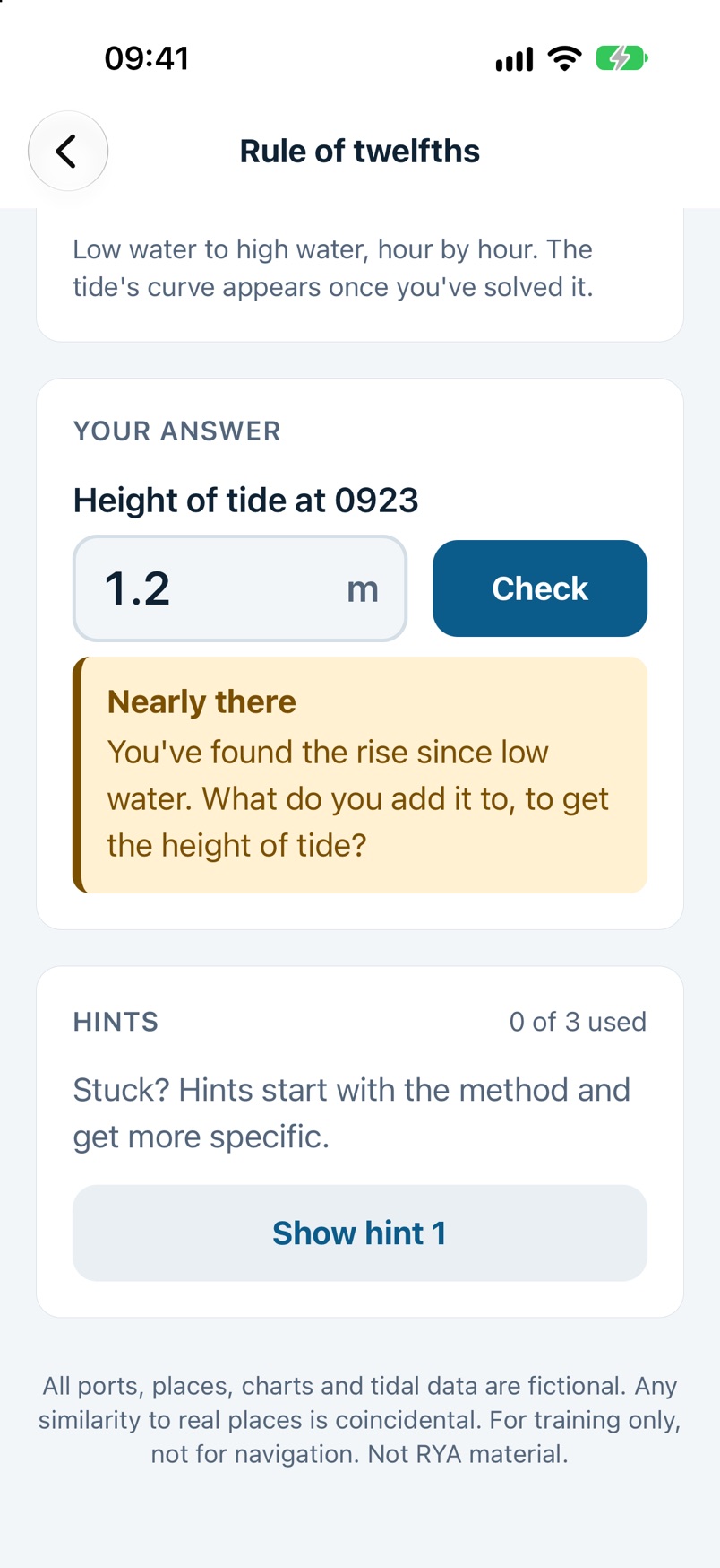 TideTutor spotting a common slip in a rule of twelfths question